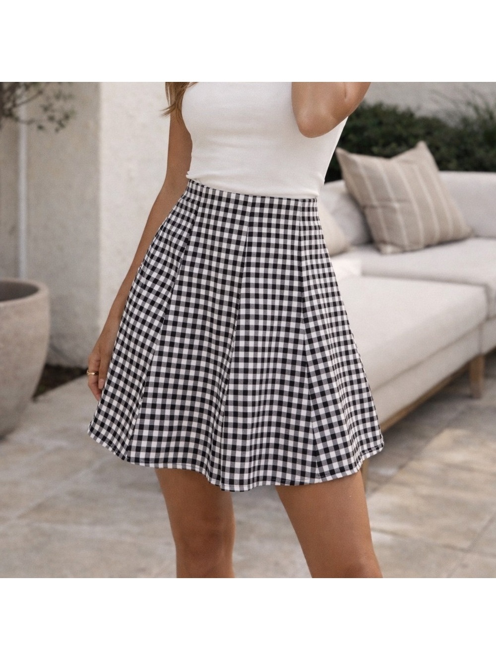 Vintage checkered mini Skirt